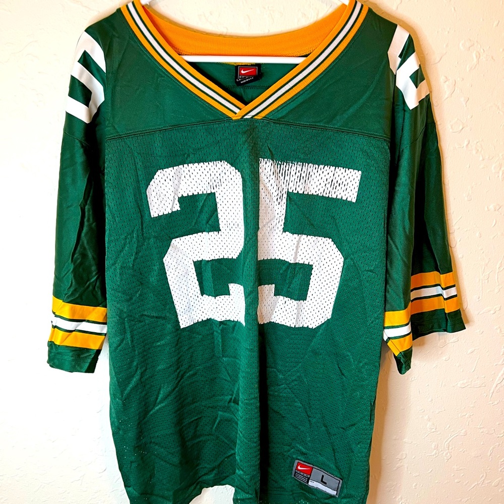 Vtg‎ Nike Dorsey Levens Jersey Greenbay Packers NFL #25 Mens Sz L Made in USA